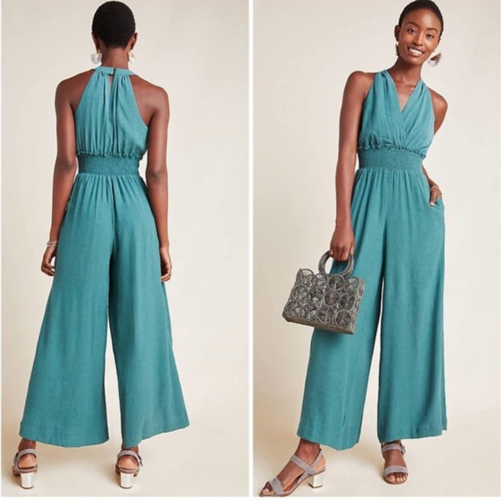 Anthropologie bionda plisse jumpsuit